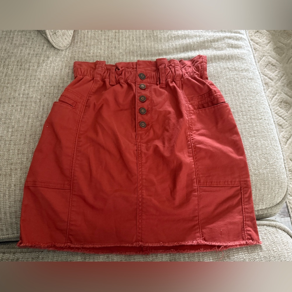 Hollister Women's Ultra High-Rise Orange Skirt xs